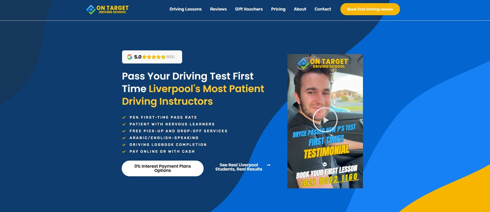Driving school website